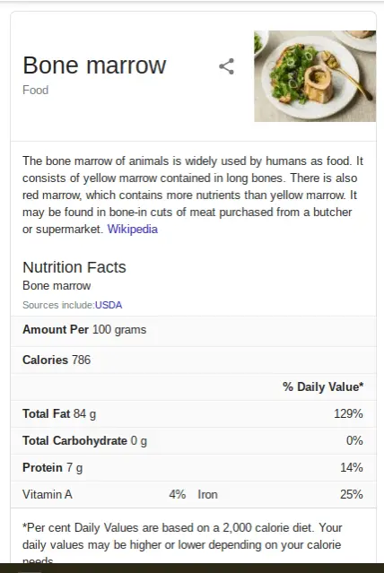 bone marrow nutrition