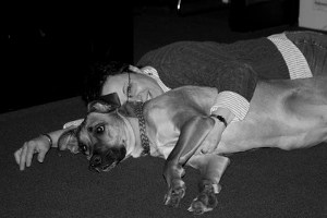 why does my dog kick me with back legs