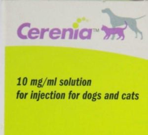 A label of a pack of Cerenia